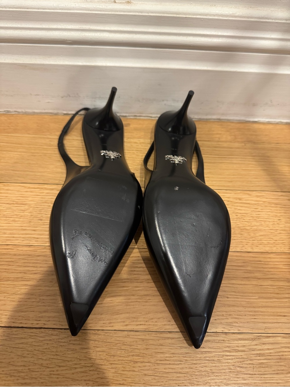 Prada Women's Black Pointed Slingback Pumps new - Picture 2 of 4
